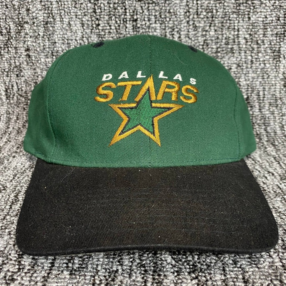 Vintage Dallas Stars Hat Logo Athletic‎ Snapback Cap Green Black NHL 90s VTG